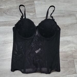 Black Lace Bustier Camisole - Women